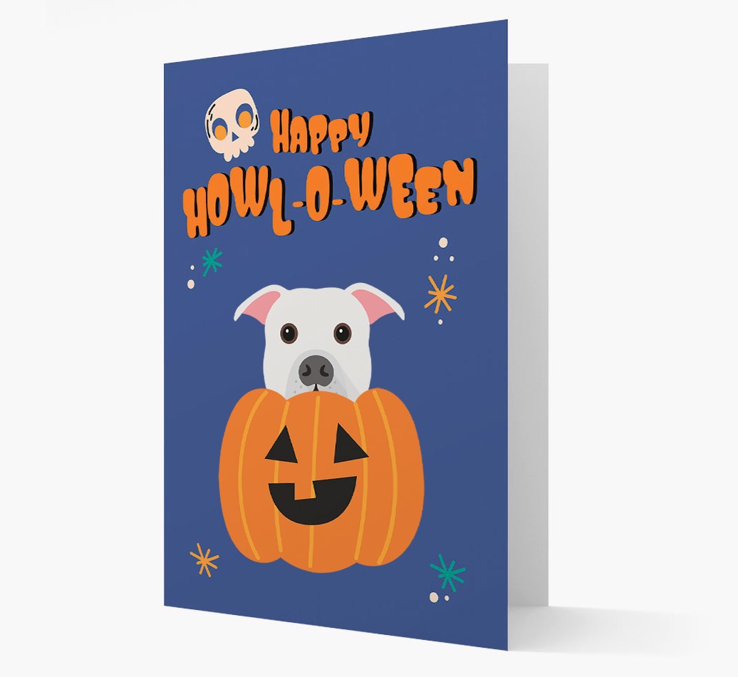 'Happy Howl-O-Ween' - Personalized {breedFullName} Card Front