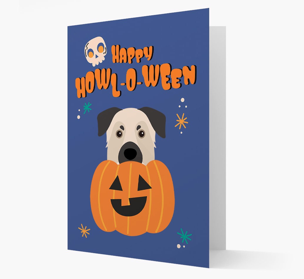 'Happy Howl-O-Ween' - Personalized {breedFullName} Card Front