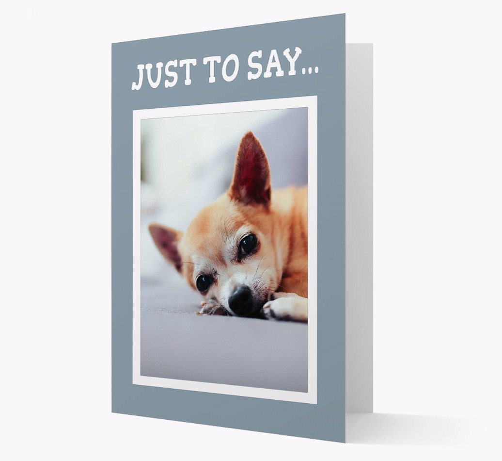 'Just To Say' - Personalised {breedFullName} Card - Front