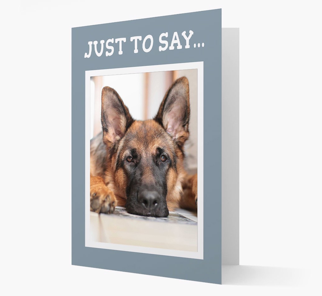 'Just To Say' - Personalised {breedFullName} Card - Front