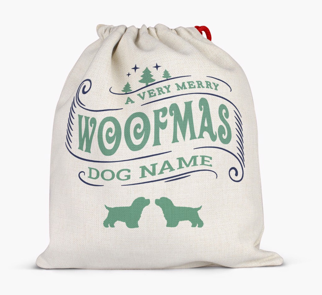 Personalized 'Merry Woofmas' Santa Sack for {dogsName} - Full