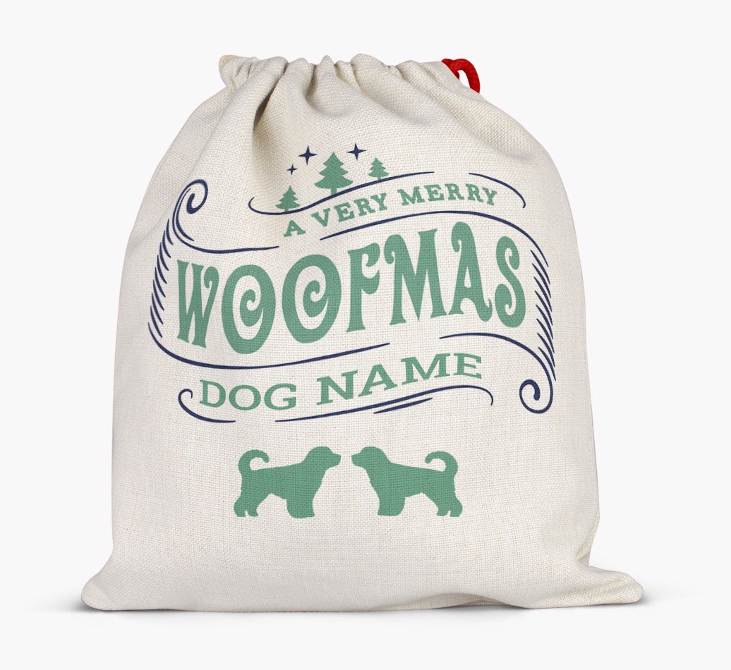 Personalised 'Merry Woofmas' Santa Sack for {dogsName} - Full