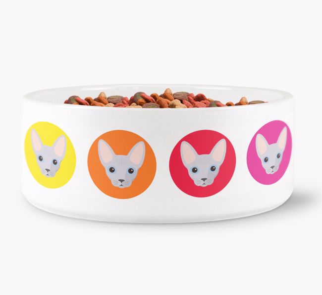 'Colourful {breedFullName} Icons' - Personalised Cat Bowl