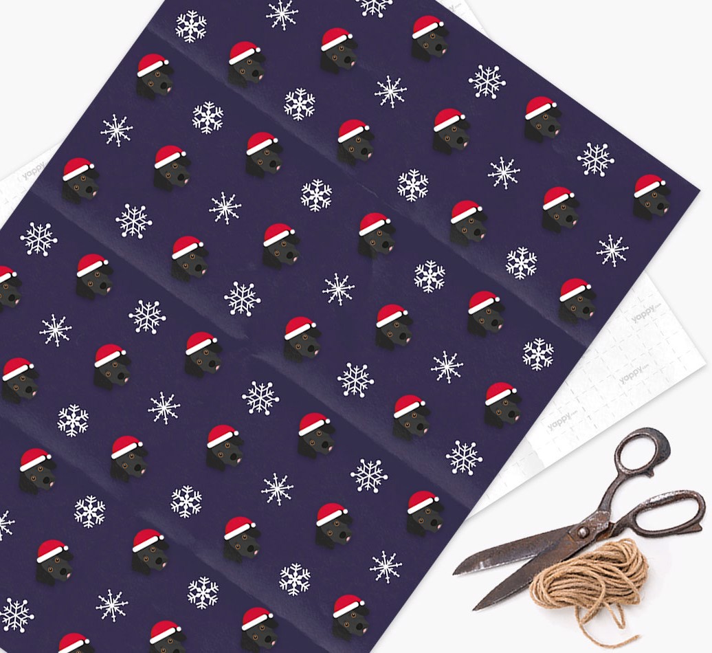 'Snowflake' - Personalized {breedFullName} Wrapping Paper - flat