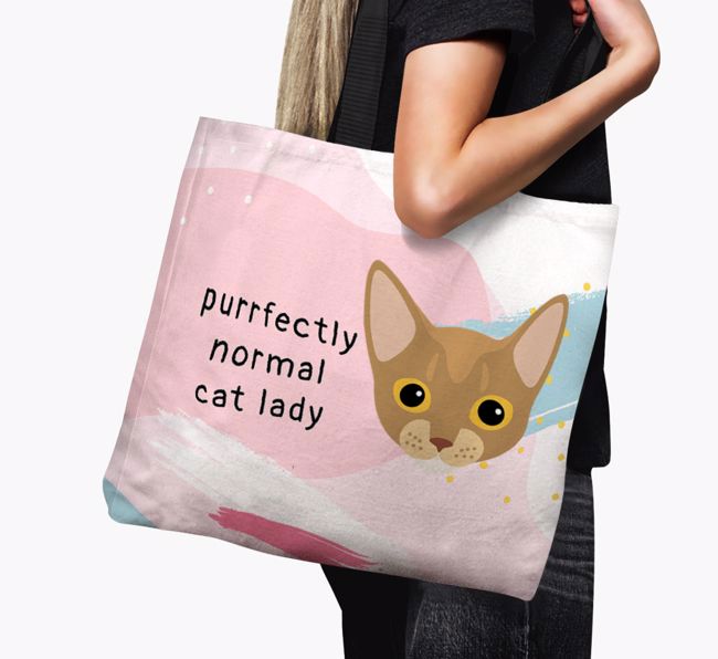 Purrfectly Normal Cat Lady: Personalized {breedCommonName} Canvas Bag