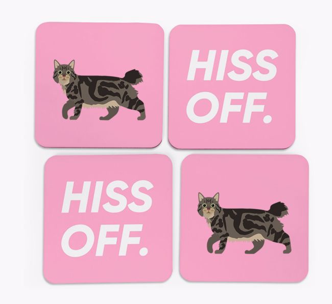 'Hiss Off' - Personalized {breedFullName} Coasters (Set of 4)