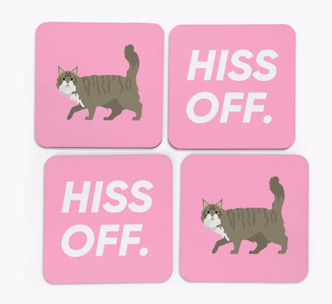 'Hiss Off' - Personalized {breedFullName} Coasters (Set of 4)