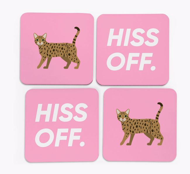 'Hiss Off' - Personalized {breedFullName} Coasters (Set of 4)