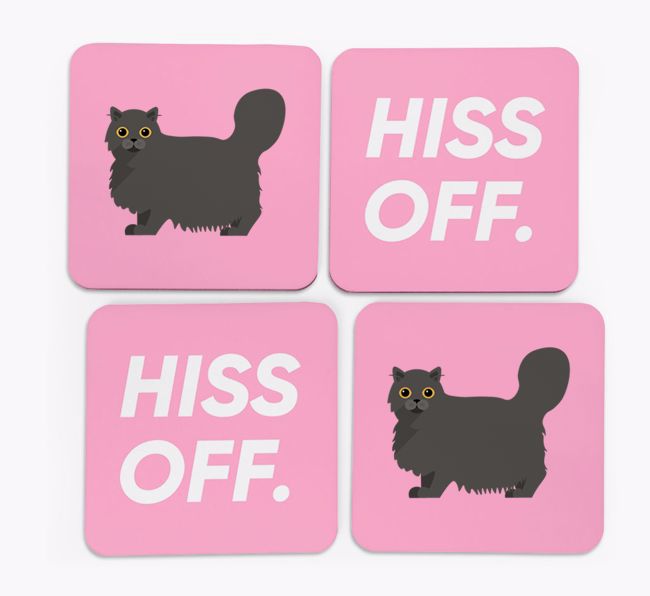 'Hiss Off' - Personalized {breedFullName} Coasters (Set of 4)