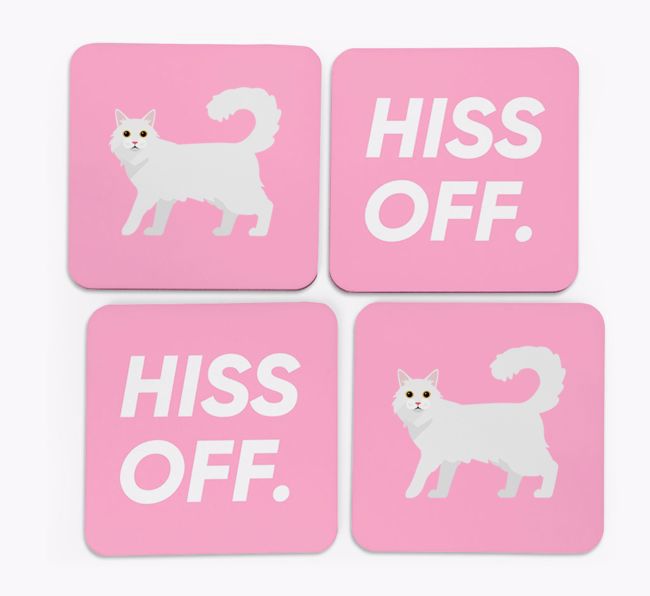 'Hiss Off' - Personalized {breedFullName} Coasters (Set of 4)