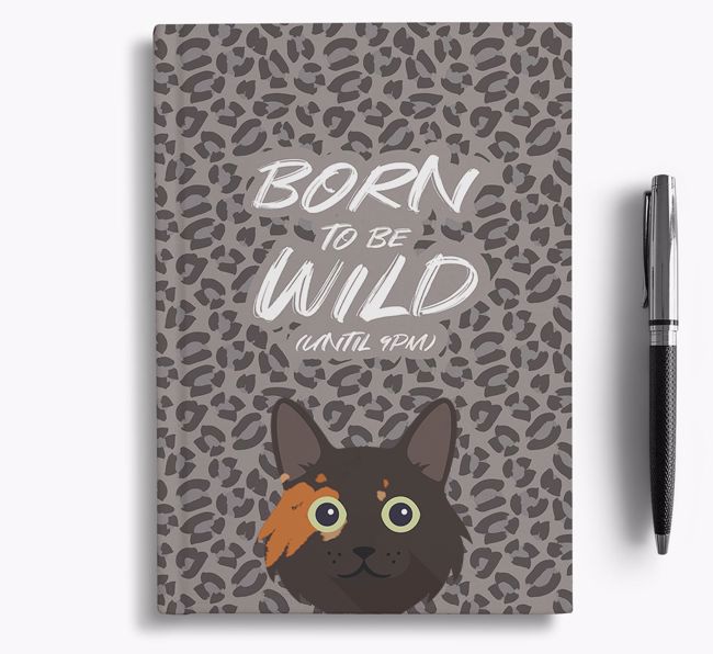 'Born To Be Wild' - Personalised {breedCommonName} Notebook