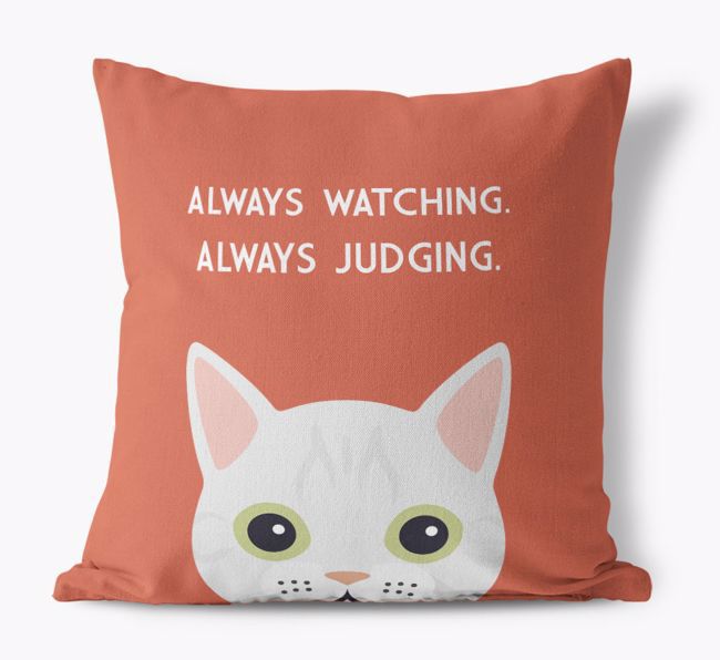 Always Watching: Personalised {breedCommonName} Canvas Cushion