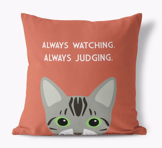 'Always Watching' - Personalized {breedCommonName} Canvas Pillow
