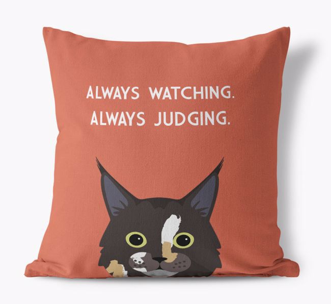 Always Watching: Personalised {breedCommonName} Canvas Cushion