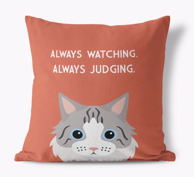 Always Watching: Personalized {breedCommonName} Canvas Pillow