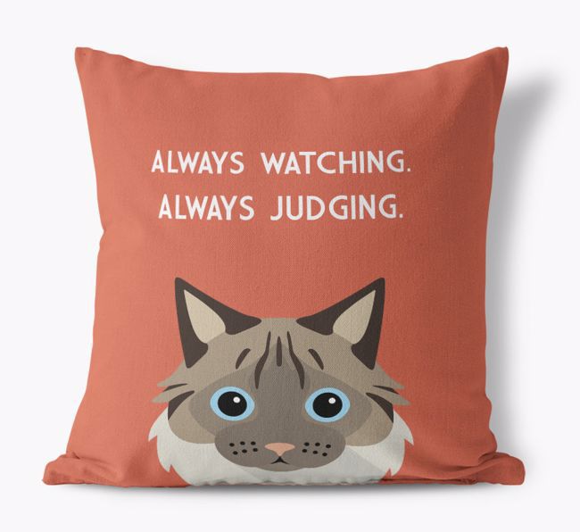 Always Watching: Personalised {breedCommonName} Canvas Cushion