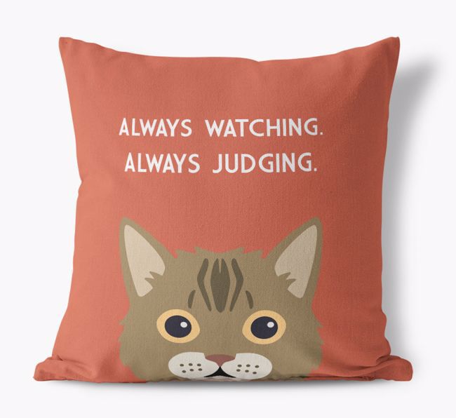 Always Watching: Personalized {breedCommonName} Canvas Pillow