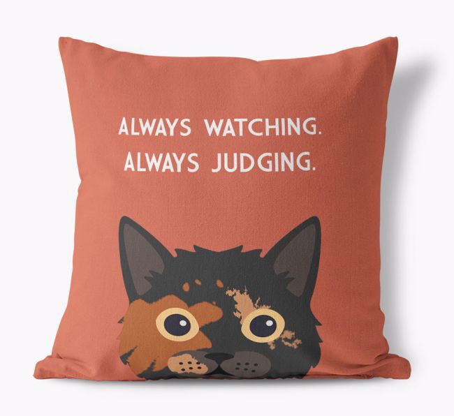 Always Watching: Personalized {breedCommonName} Canvas Pillow