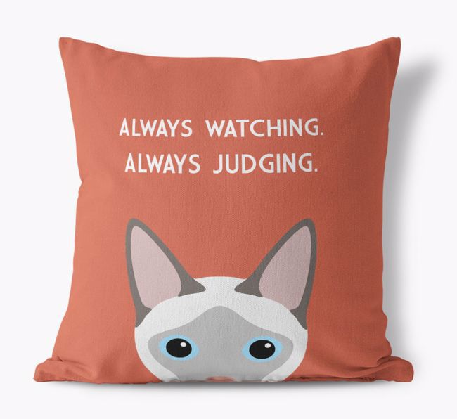 'Always Watching' - Personalized {breedCommonName} Canvas Pillow
