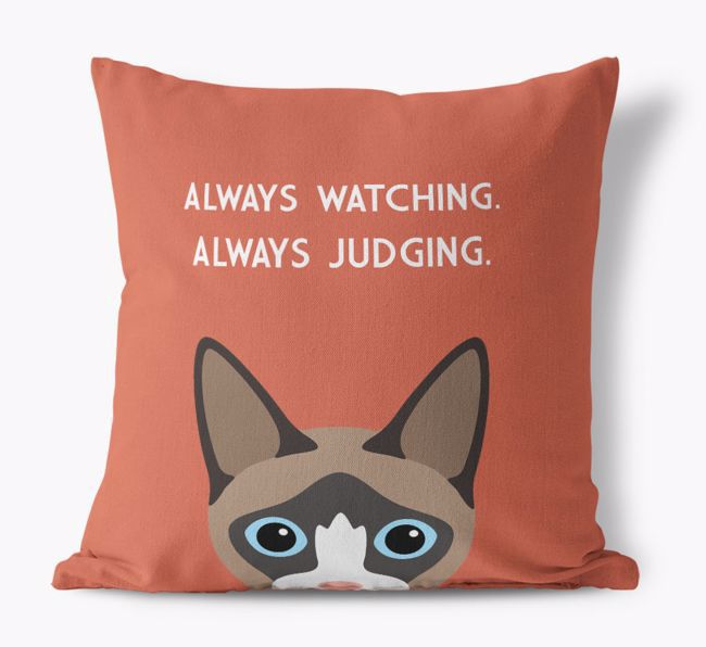 Always Watching: Personalised {breedCommonName} Canvas Cushion