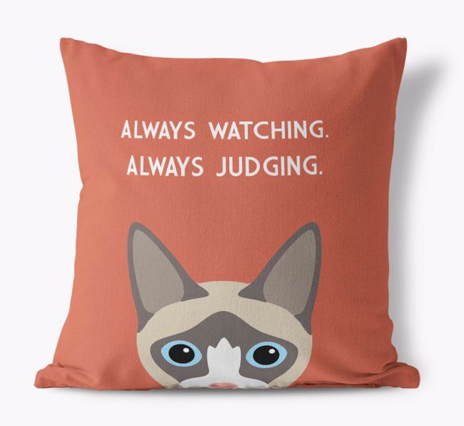 Always Watching: Personalised {breedCommonName} Canvas Cushion