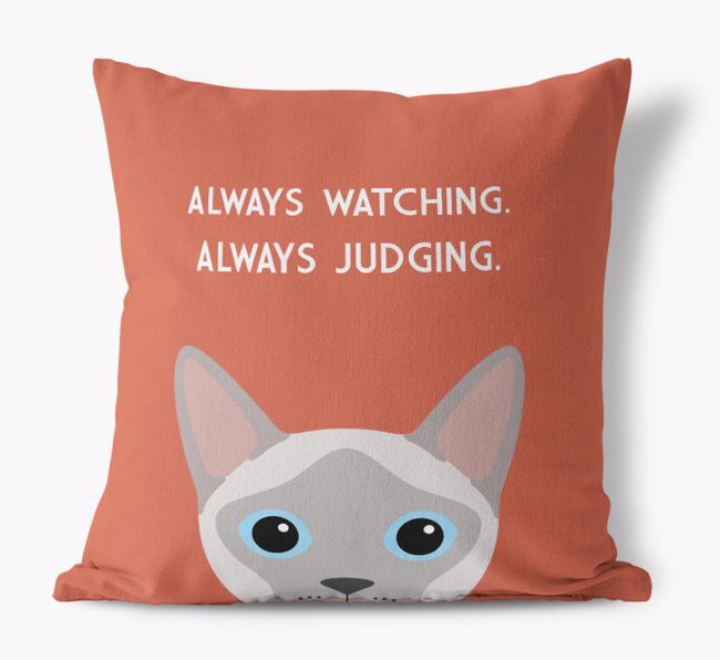 Always Watching: Personalized {breedCommonName} Canvas Pillow