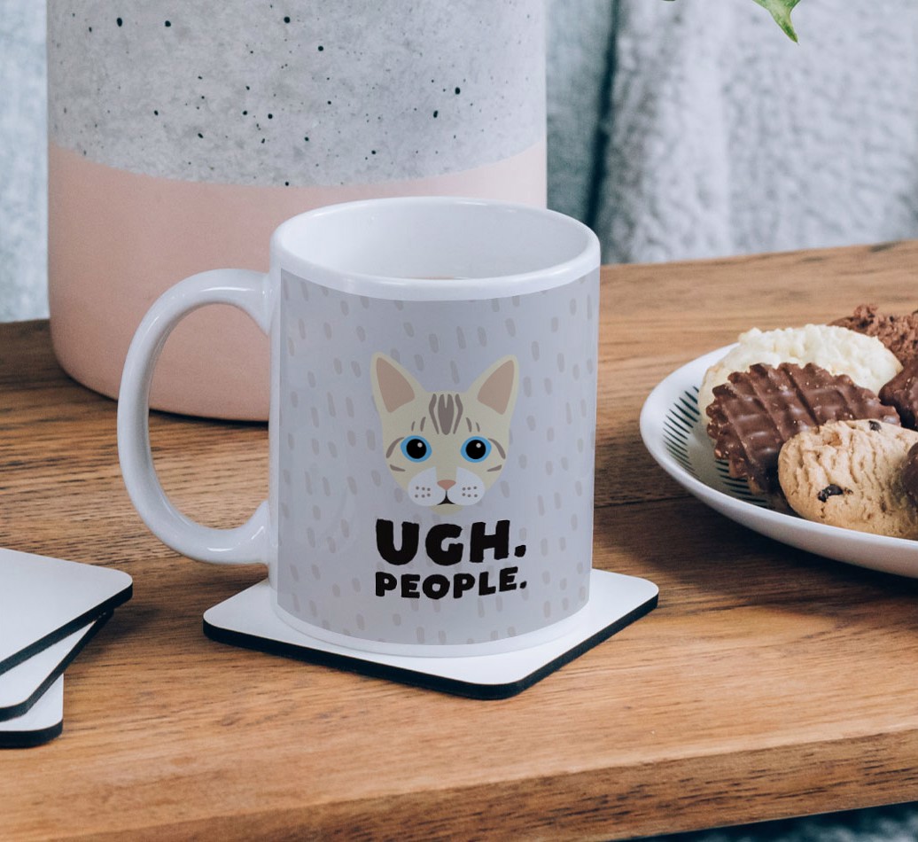 ''Ugh, People' - Personalized {breedCommonName} Mug Side View