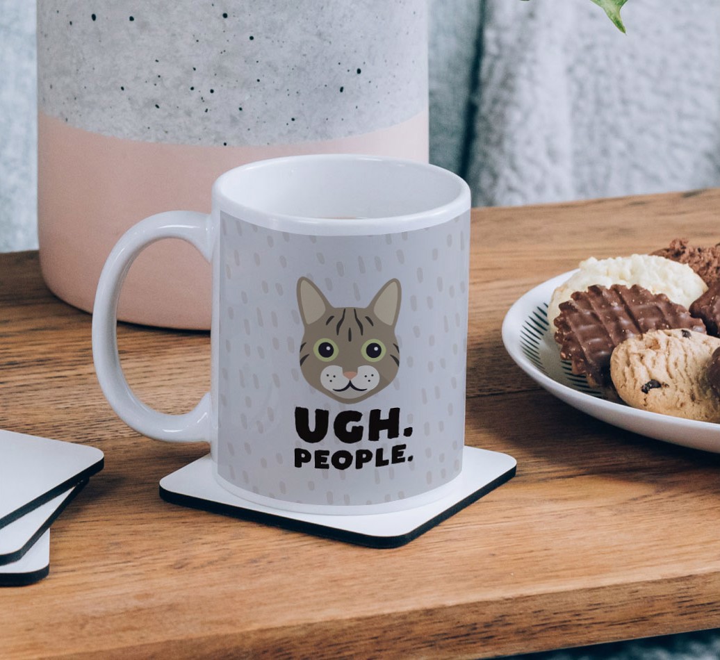 'Ugh, People' - Personalised {breedCommonName} Mug Side View