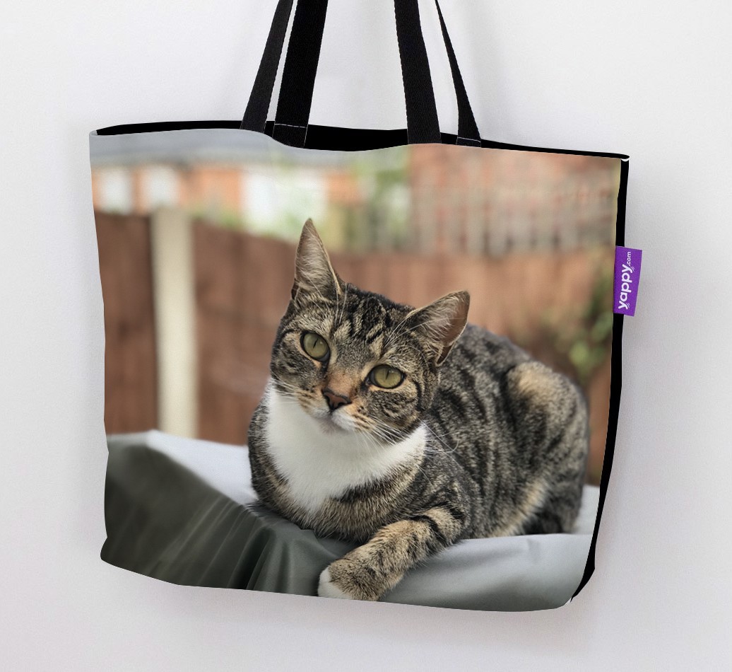 Photo Upload Canvas Bag - Personalised for your {breedCommonName} - Woman holding Canvas Bag