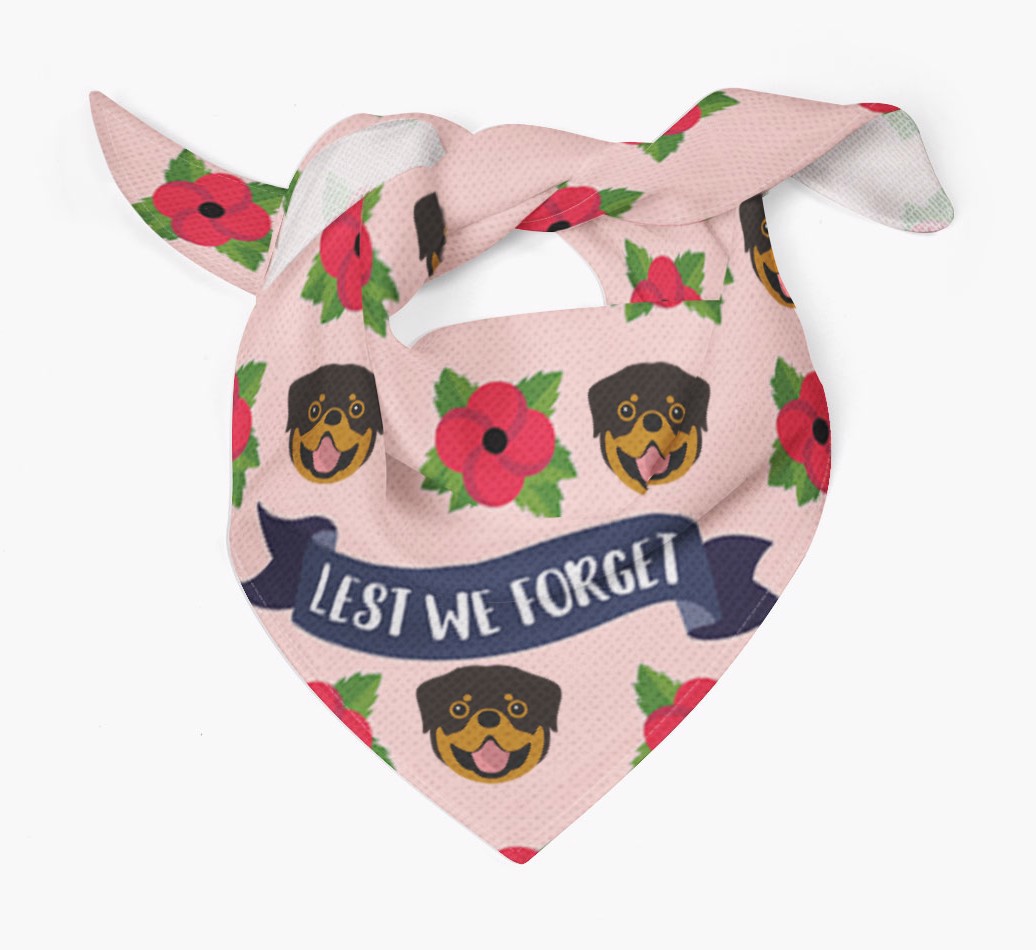 'Lest We Forget' - Personalised {breedFullName} Remembrance Day Banana Tied