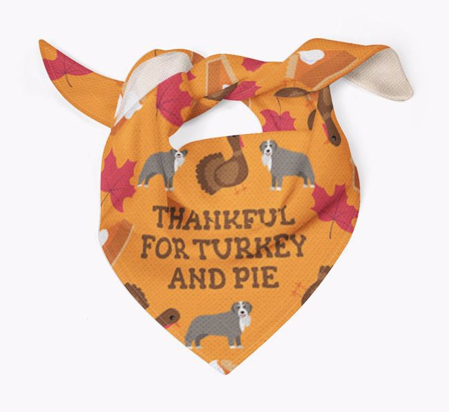 Turkey and Pie: Personalized {breedFullName} Thanksgiving Bandana