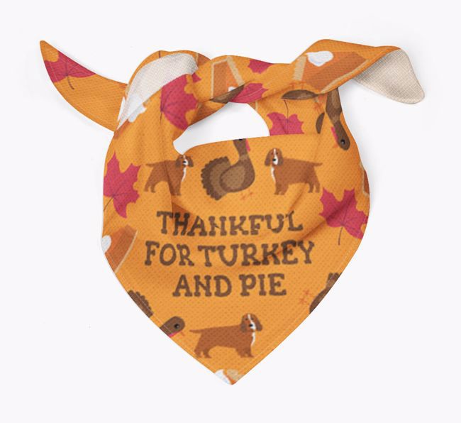 Turkey and Pie: Personalized {breedFullName} Thanksgiving Bandana