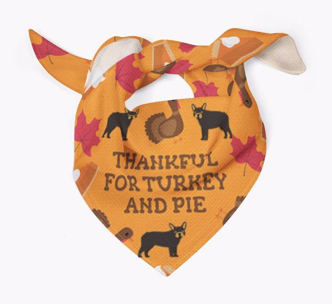 Turkey and Pie: Personalized {breedFullName} Thanksgiving Bandana