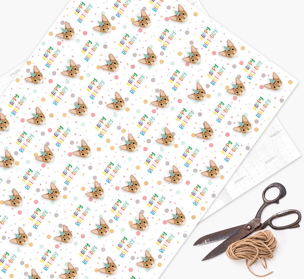 'Happy Birthday' - Personalized {breedCommonName} Wrapping Paper