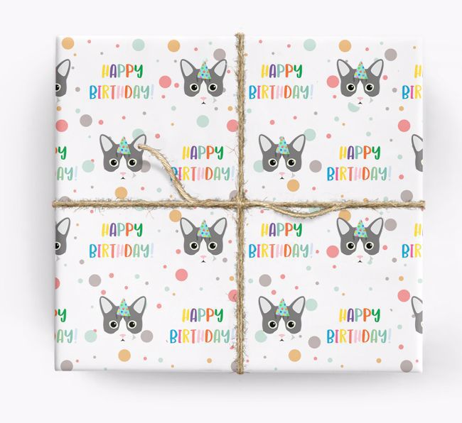 'Happy Birthday' - Personalized {breedFullName} Wrapping Paper