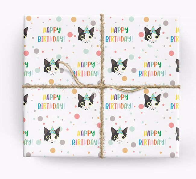 'Happy Birthday' - Personalized {breedFullName} Wrapping Paper