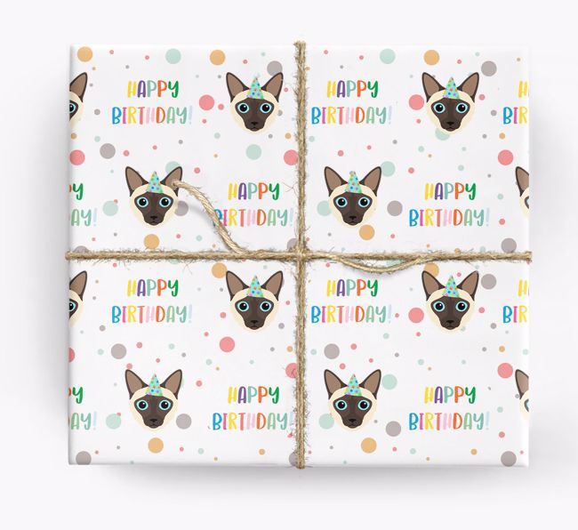 'Happy Birthday' - Personalised {breedFullName} Wrapping Paper