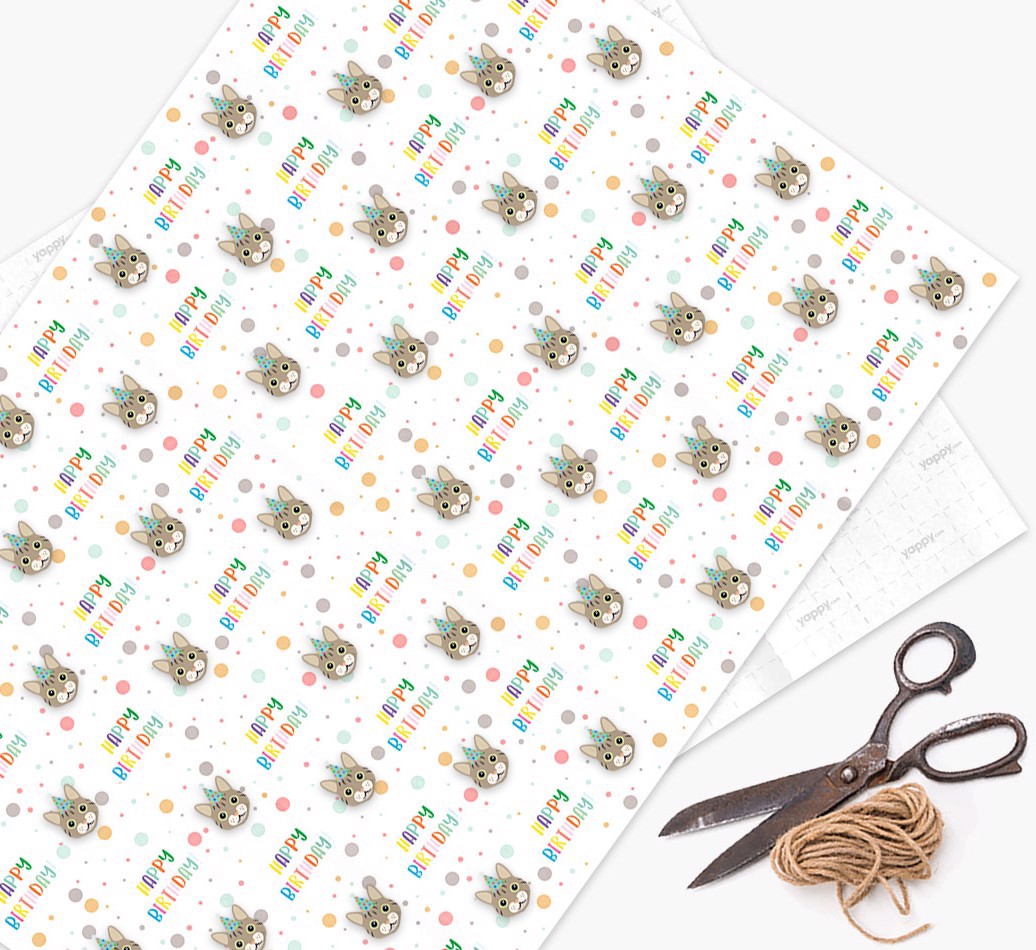 'Happy Birthday' - Personalised {breedCommonName} Wrapping Paper