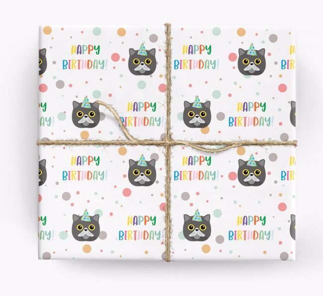 'Happy Birthday' - Personalized {breedFullName} Wrapping Paper