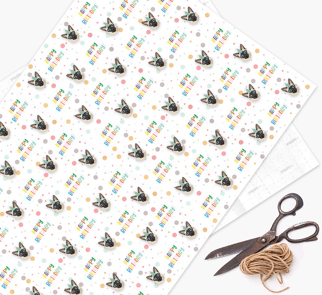 'Happy Birthday' - Personalized {breedCommonName} Wrapping Paper