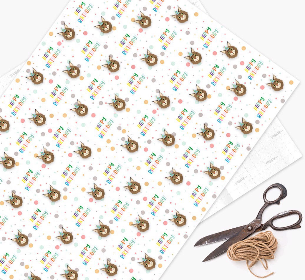 'Happy Birthday' - Personalised {breedCommonName} Wrapping Paper