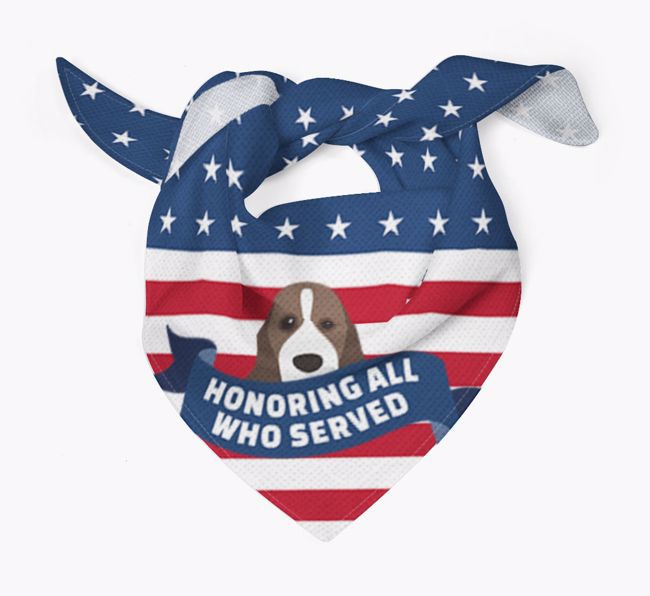 'Honoring All Who Served' - Personalized {breedFullName} Veteran's Day Bandana