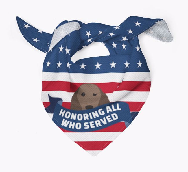 'Honoring All Who Served' - Personalized {breedFullName} Veteran's Day Bandana