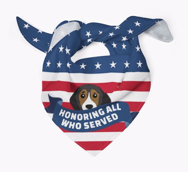 'Honoring All Who Served' - Personalized {breedFullName} Veteran's Day Bandana