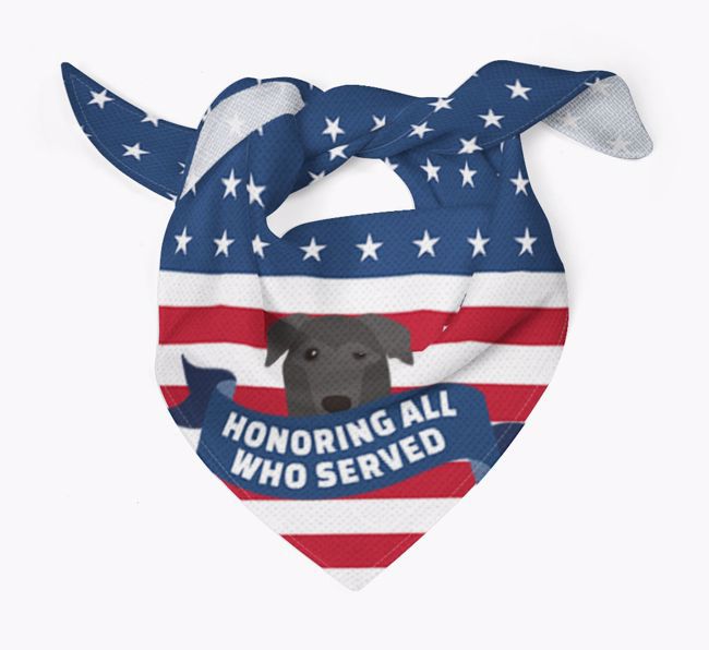 'Honoring All Who Served' - Personalized {breedFullName} Veteran's Day Bandana