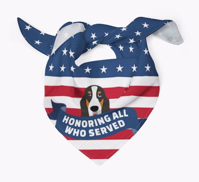 'Honoring All Who Served' - Personalized {breedFullName} Veteran's Day Bandana