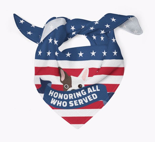 'Honoring All Who Served' - Personalized {breedFullName} Veteran's Day Bandana