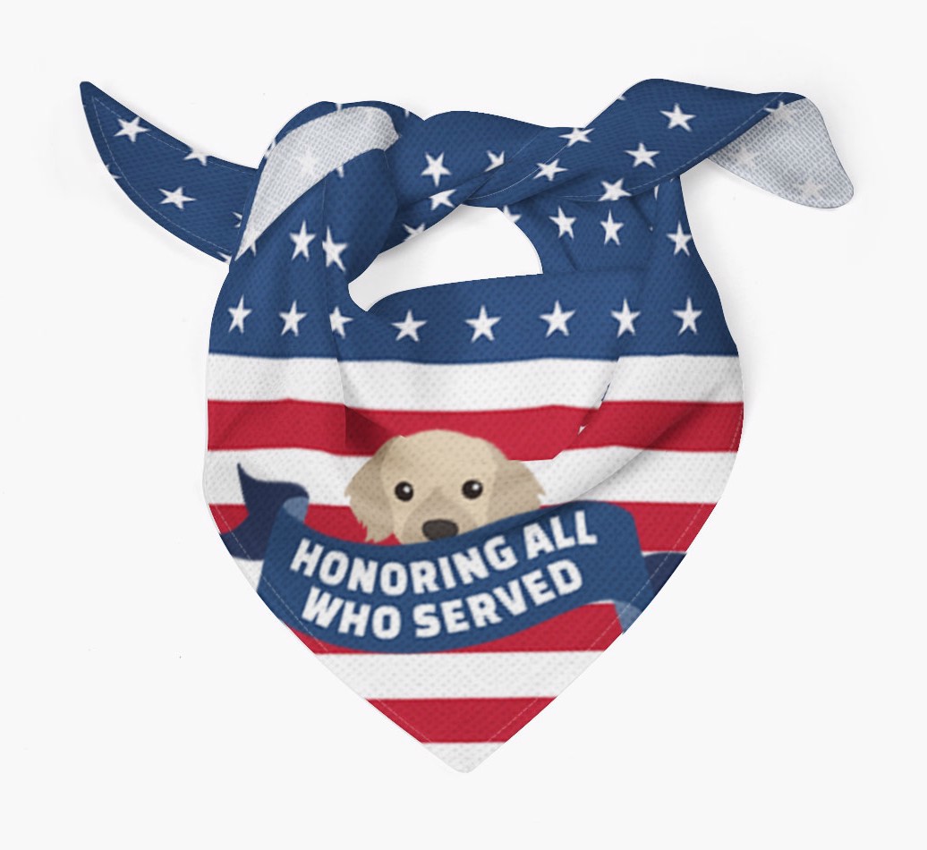 'Honoring All Who Served' - Veterans Day {breedFullName} Bandana 