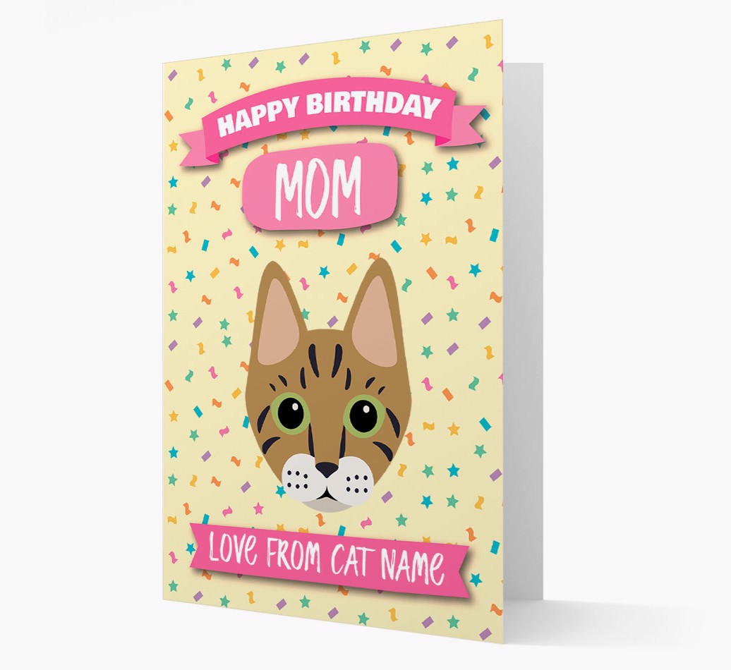 'Happy Birthday Mom' - Personalized {breedCommonName} Card Front