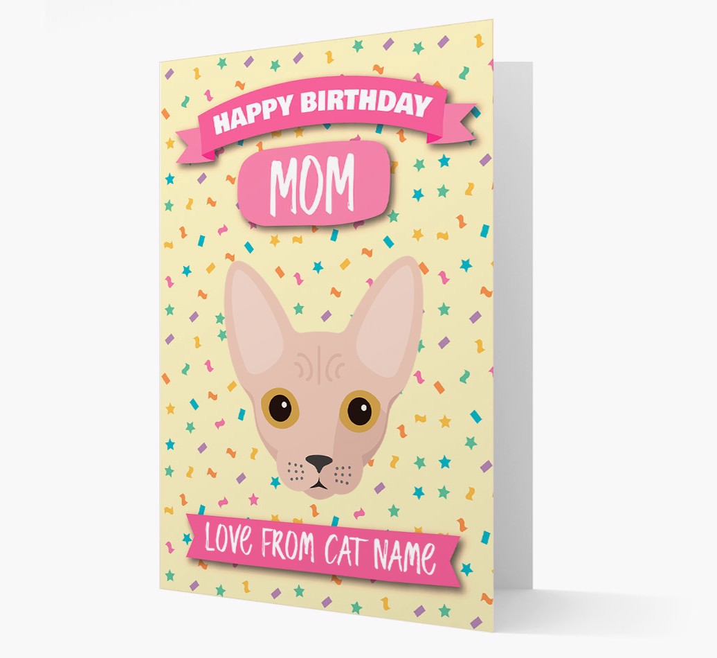 'Happy Birthday Mom' - Personalized {breedCommonName} Card Front